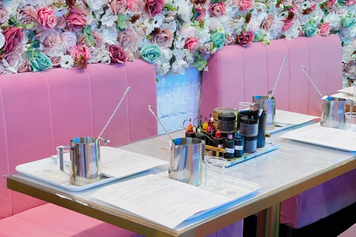pink flowers on a table