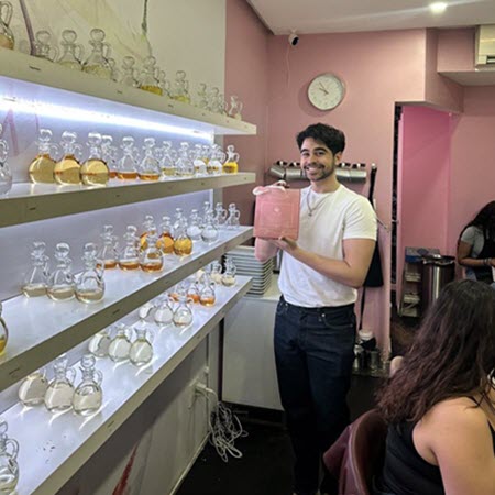 Happy Man After Candle Making Class
