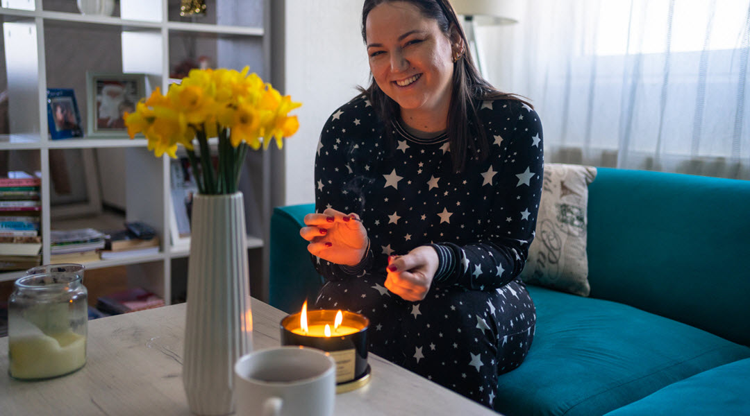 Woman Lighting Candle Woman Lighting Candle